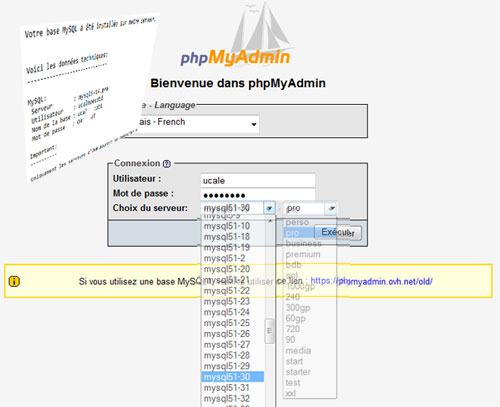 phpmyadmin_ovh Où est ma base de données ?